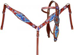 Showman "Freedom" feather headstall and breast collar set